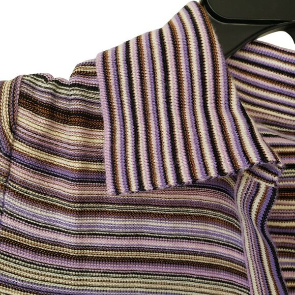 NEW Ninety-Percent Long Line Cardigan Purple Stripe Duster Cotton Sustainable - Picture 10 of 14